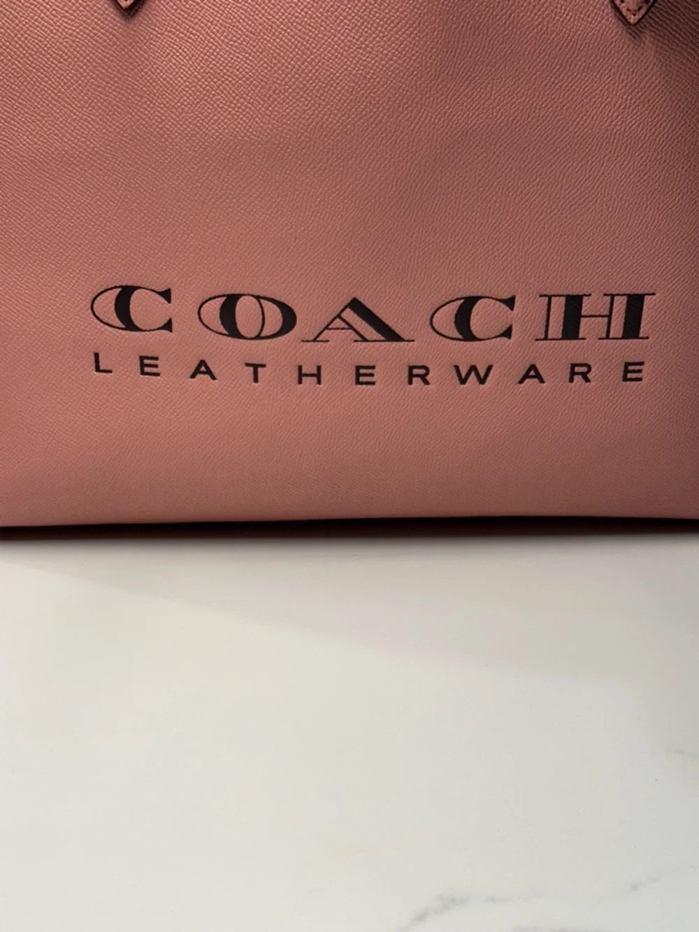 Coach Pink Leather Highline Tote with Logo and Double Handles